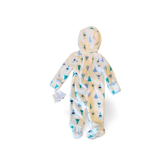 NWT Little Beginnings Tree Print Plush Bunting Pram 6-9M Unisex Hooded - Picture 4 of 15